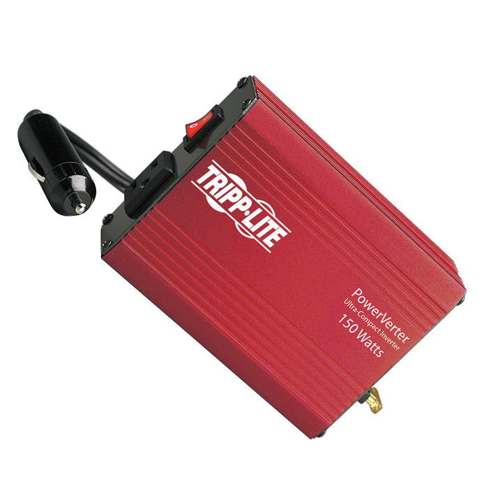 Red power inverter with Tripp Lite branding on a white background