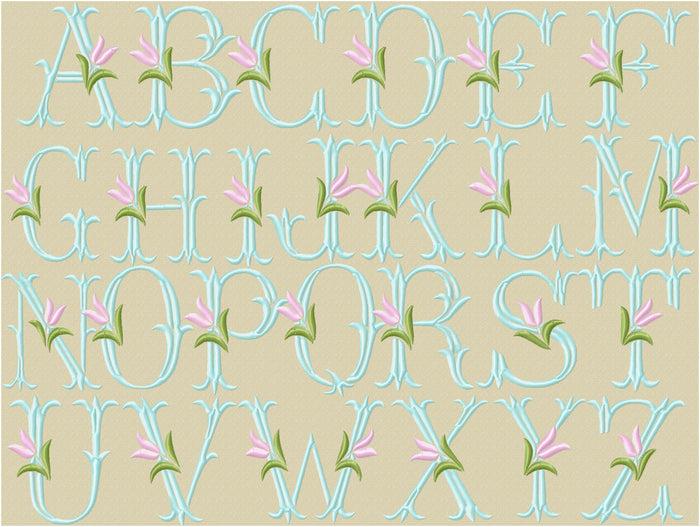 Tulip Monogram Font - Comes in 2 and 4 inch sizes