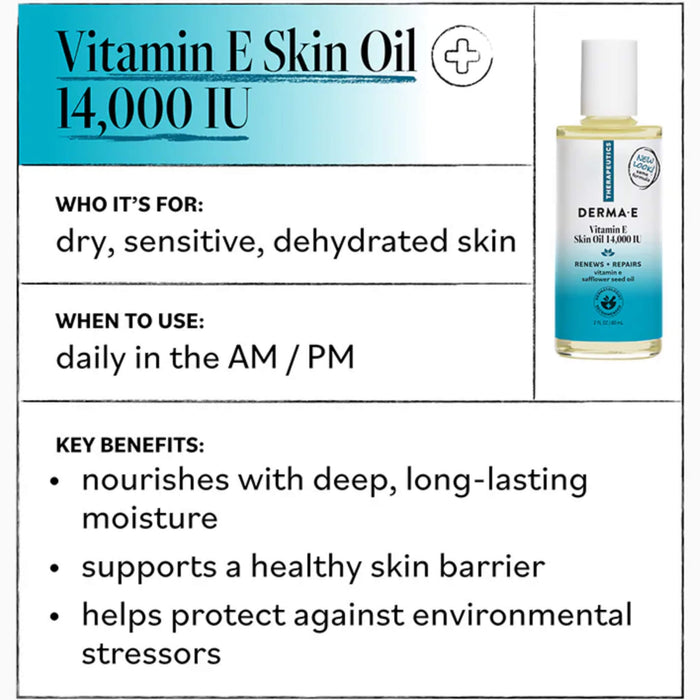 Derma E Vitamin E Oil 14,000 IU Use