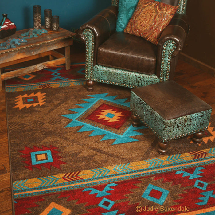 Image of an area rug, Whisky River - Turquoise