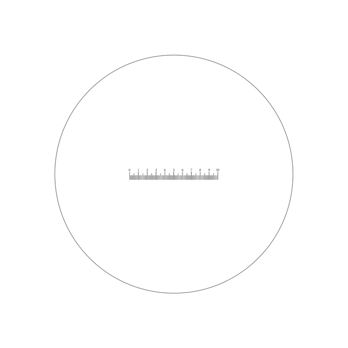 10mm/100 Div  Single Line Reticle ( Dia. 27mm), SKU RT20101194, three quarter front view