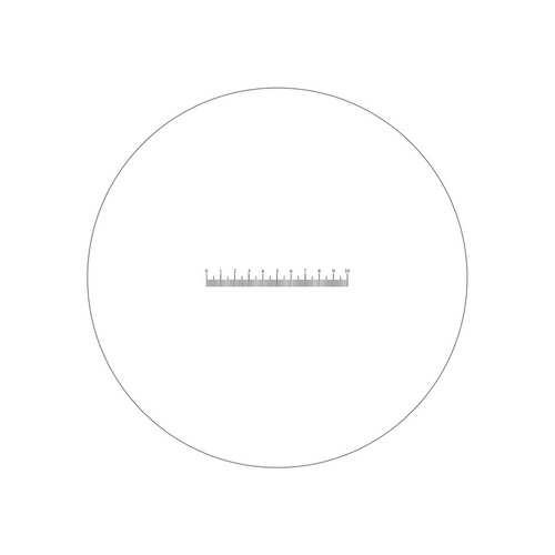 10mm/100 Div  Single Line Reticle ( Dia. 27mm), SKU RT20101194, three quarter front view