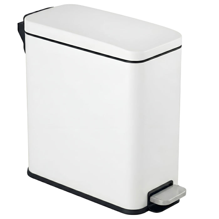 Main product image of the iTouchless PS03RWH 11 Liter (3 Gallon) slim step trash can in chalk white stainless steel finish