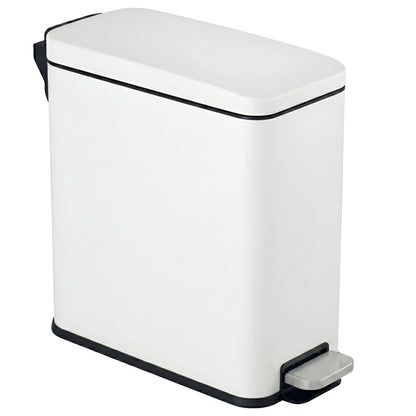 Main product image of the iTouchless PS03RWH 11 Liter (3 Gallon) slim step trash can in chalk white stainless steel finish