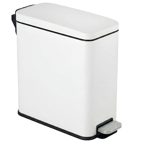 Main product image of the iTouchless PS03RWH 11 Liter (3 Gallon) slim step trash can in chalk white stainless steel finish
