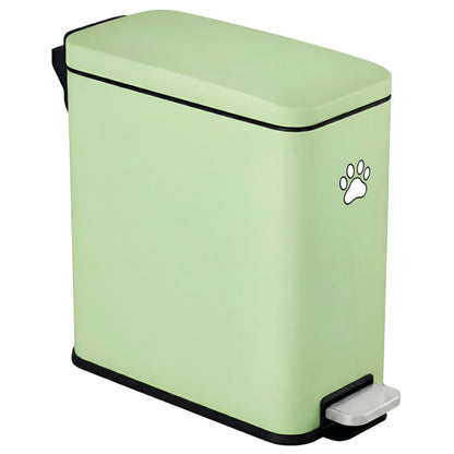 12 Liter / 3 Gallon SoftStep Matte Pastel Green Stainless Steel Slim Step Pedal Pet Waste Receptacle with AbsorbX Odor Filter