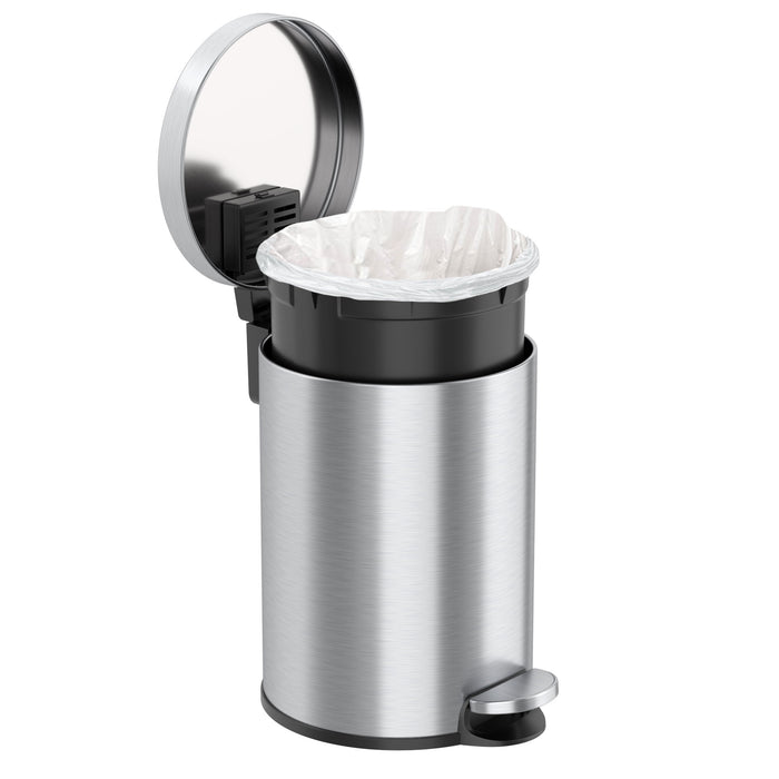 3.2 Gallon / 12 Liter SoftStep Round Step Pedal Trash Can removable inner bucket