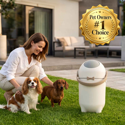 15 Liter / 4 Gallon Boho Ivory Pet Waste Receptacle with Ag+ Silver Ion Odor Blocking