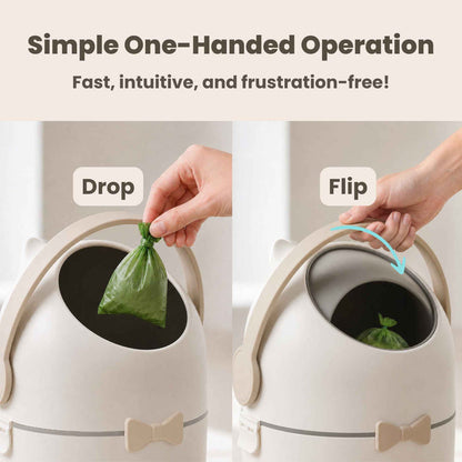 15 Liter / 4 Gallon Boho Ivory Pet Waste Receptacle with Ag+ Silver Ion Odor Blocking