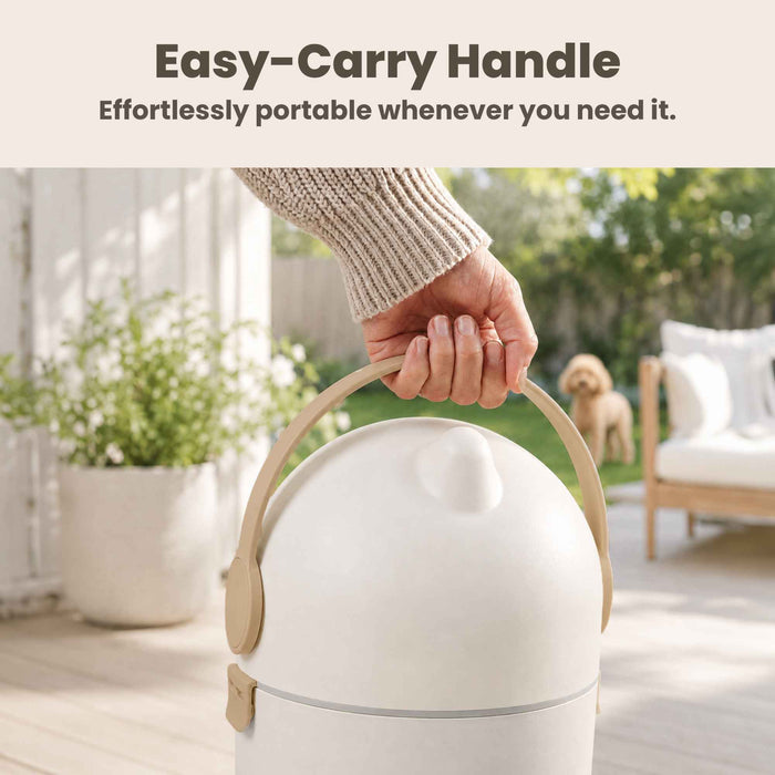 15 Liter / 4 Gallon Boho Ivory Pet Waste Receptacle with Ag+ Silver Ion Odor Blocking