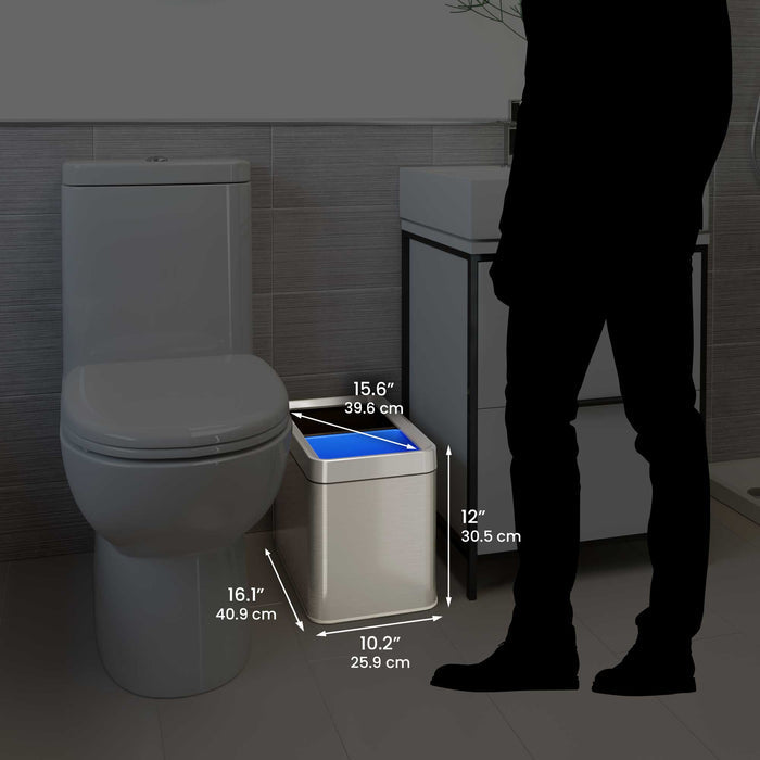 5.3 Gallon / 20 Liter Dual Compartment Open Top Trash Can & Recycle Bin dimensions