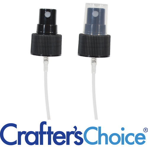 24/410 Black Ribbed Sprayer Top - Clear Cap