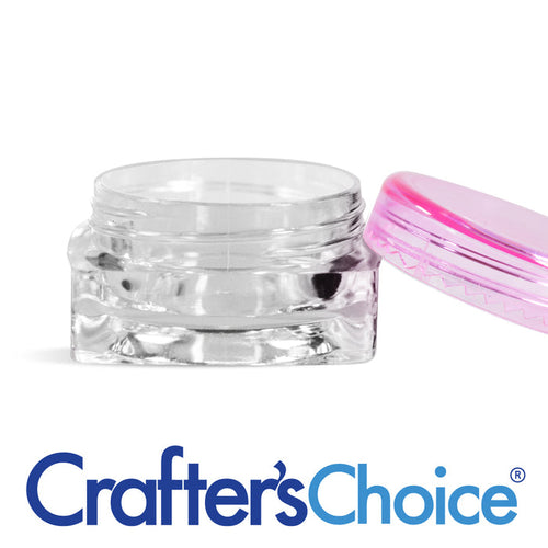 3 ml Clear Square Jar & Pink Top