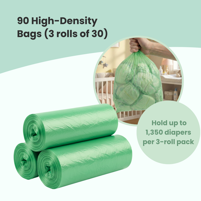 3-Pack (90 pcs) Diaper Pail Bag Refill