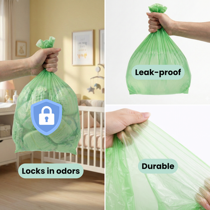 3-Pack (90 pcs) Diaper Pail Bag Refill