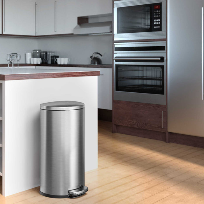 8 Gallon / 30 Liter SoftStep Semi-Round Step Pedal Trash Can in kitchen