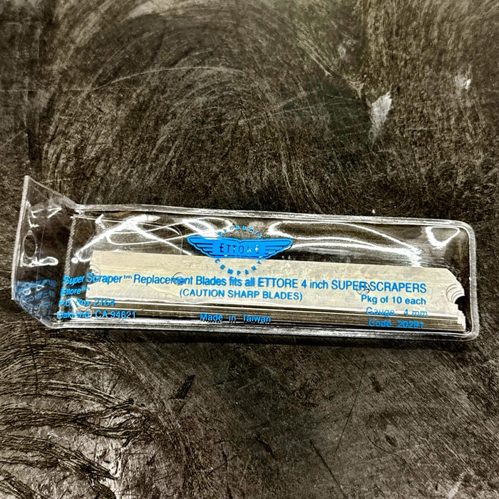 4" SUPER SCRAPER REFILL BLADES FOR 2007 FLOOR SCRAPER (10/pkg) (ETTORE)