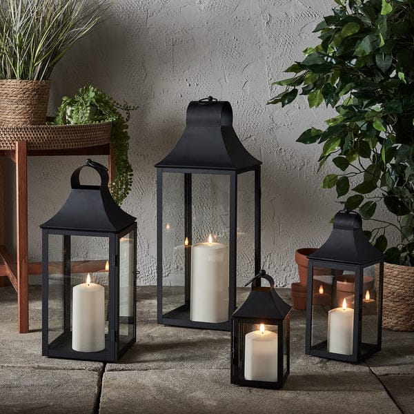 45cm Albury Black Garden Lantern with TruGlow® Candle