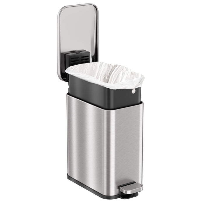 1.3 Gallon / 4.9 Liter SoftStep Slim Step Pedal Trash Can with removable inner bucket