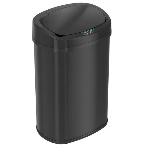 Main product image of the iTouchless ITOS13BK 50 Liter (13 Gallon) sensor trash can in black stainless steel finish