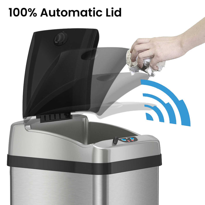 IT13RX Platinum Edition 13 Gallon Sensor Trash Can with Odor Filter 100% Automatic Lid