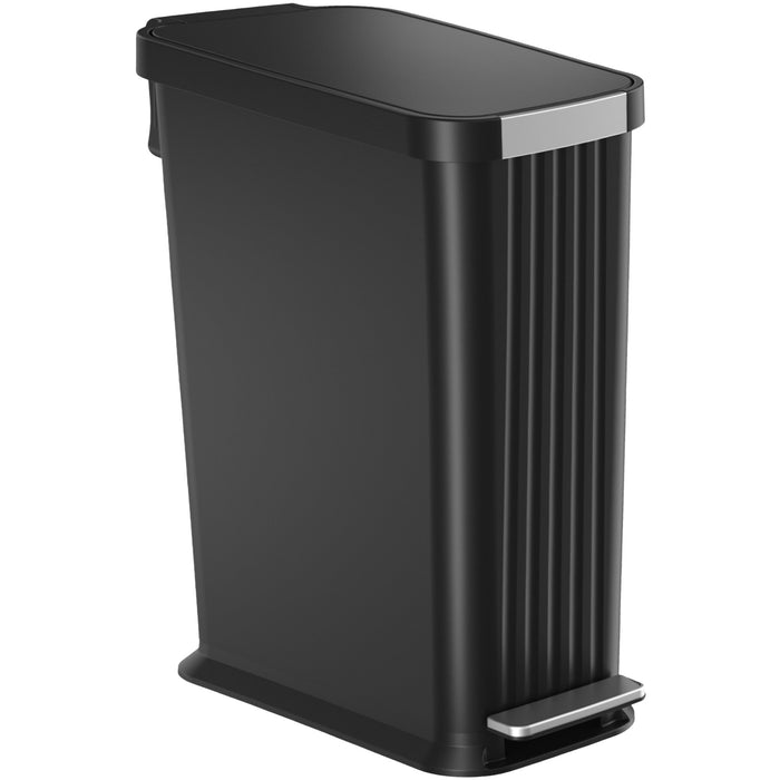 50 Liter / 13.2 Gallon SoftStep Elongated Step Pedal Adult Diaper Pail with AbsorbX Odor Filter (Matte Black Plastic)