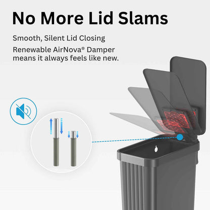 50 Liter / 13.2 Gallon SoftStep Elongated Step Pedal Adult Diaper Pail with AbsorbX Odor Filter (Matte Gray Plastic)