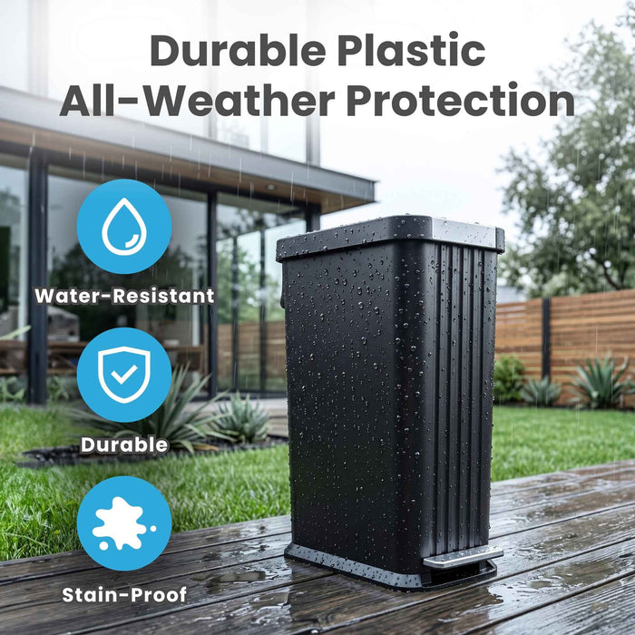 50 Liter / 13.2 Gallon SoftStep Elongated Step Pedal Pet Waste Receptacle with AbsorbX Odor Filter (Matte Black Plastic)