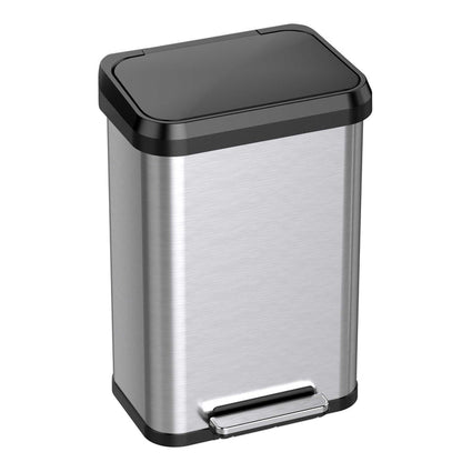 iTouchless 13.2 Gallon / 50 Liter SoftStep EXP Step Pedal Trash Can