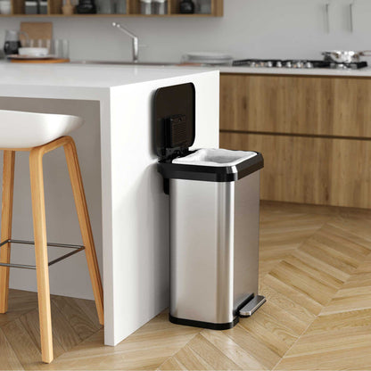 iTouchless 13.2 Gallon / 50 Liter SoftStep EXP Step Pedal Trash Can in kitchen