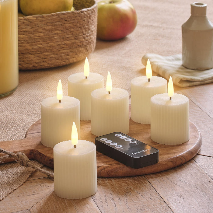 6 TruGlow® Ivory LED Votive Candles with Remote Control