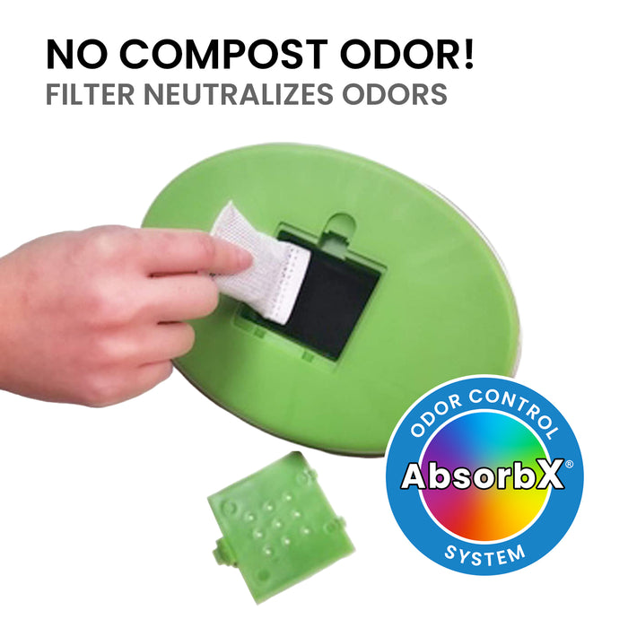 iTouchless 1.6 Gallon / 6.1 Liter Titanium Stainless Steel Compost Bin with Odor Filter no compost odor
