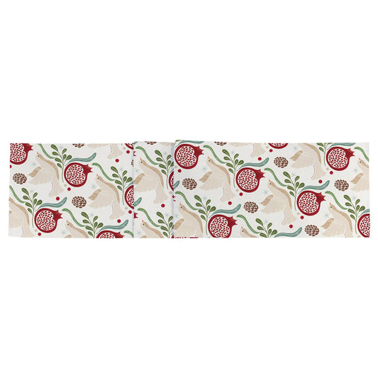72" Long Winter Berry Cotton Table Runner Christmas