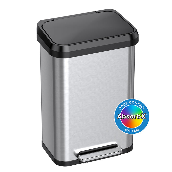 75 Liter / 20 Gallon SoftStep EXP Stainless Steel Step Pedal Kitchen Trash Can with AbsorbX Odor Filter