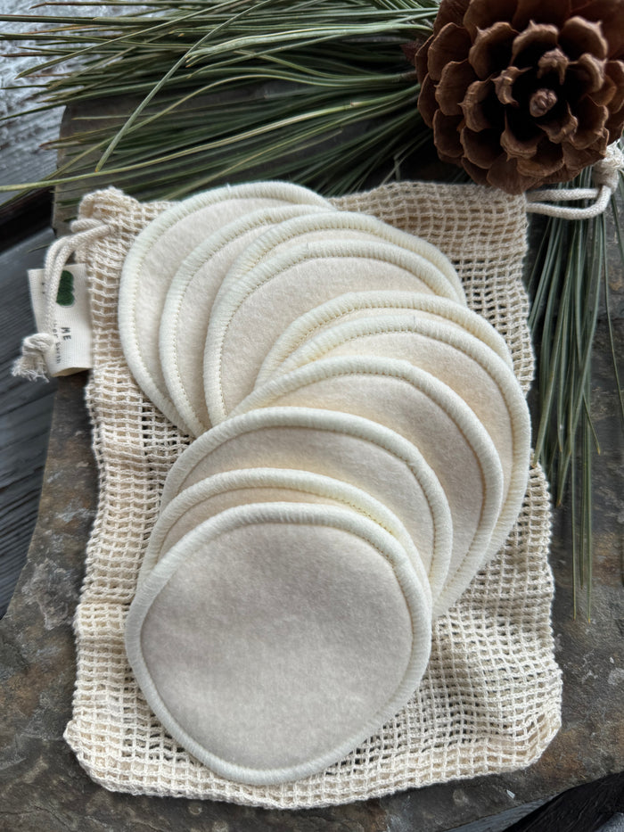 Hemp Cotton Rounds 10 Pack with Mesh Cotton Laundry Bag