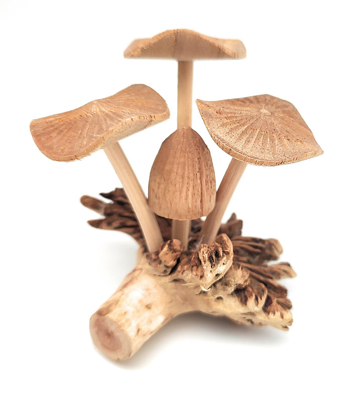 A Lost Art - Hand Carved Extra Small Wooden Mushroom
