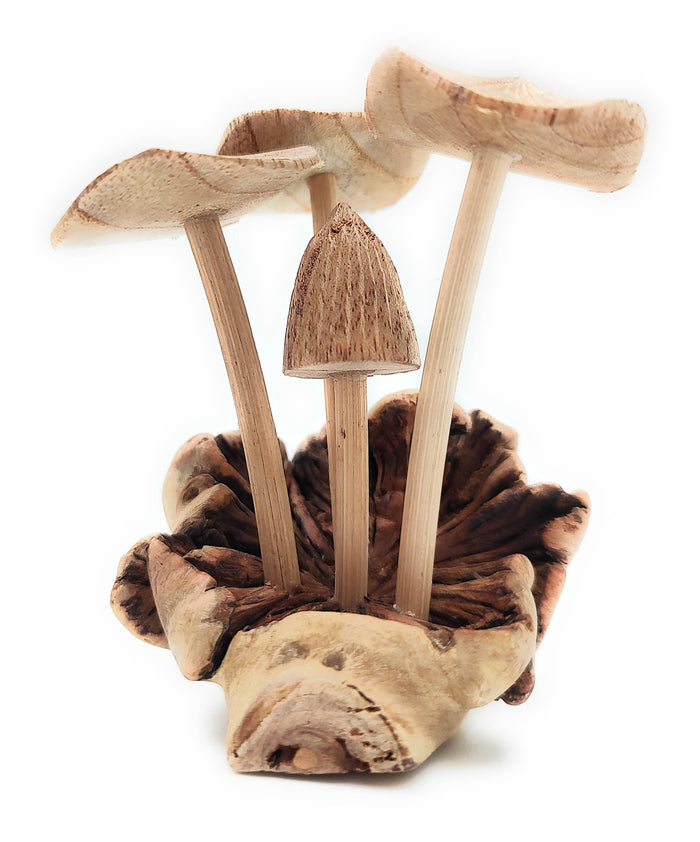 A Lost Art - Hand Carved Extra Small Wooden Mushroom