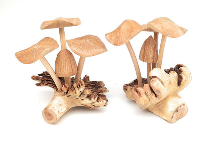 A Lost Art - Hand Carved Extra Small Wooden Mushroom