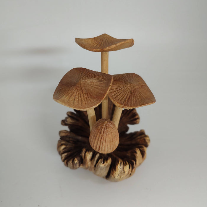 A Lost Art - Hand Carved Extra Small Wooden Mushroom