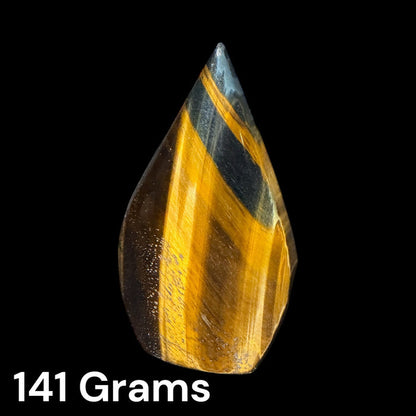 AAA Blue Tiger’s Eye Falcon’s Eye Tear Drop Ornament with golden flash Raven's Cauldron 6 N Sandusky St. Delaware, OH 43015