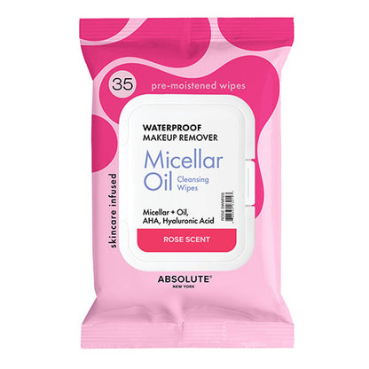 Absolute New York Micellar Oil Waterproof Makeup Remover Wipes 35 Wipes