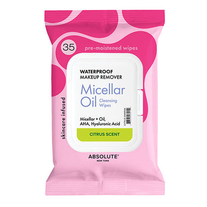 Absolute New York Micellar Oil Waterproof Makeup Remover Wipes 35 Wipes