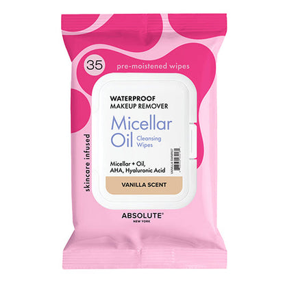 Absolute New York Micellar Oil Waterproof Makeup Remover Wipes 35 Wipes