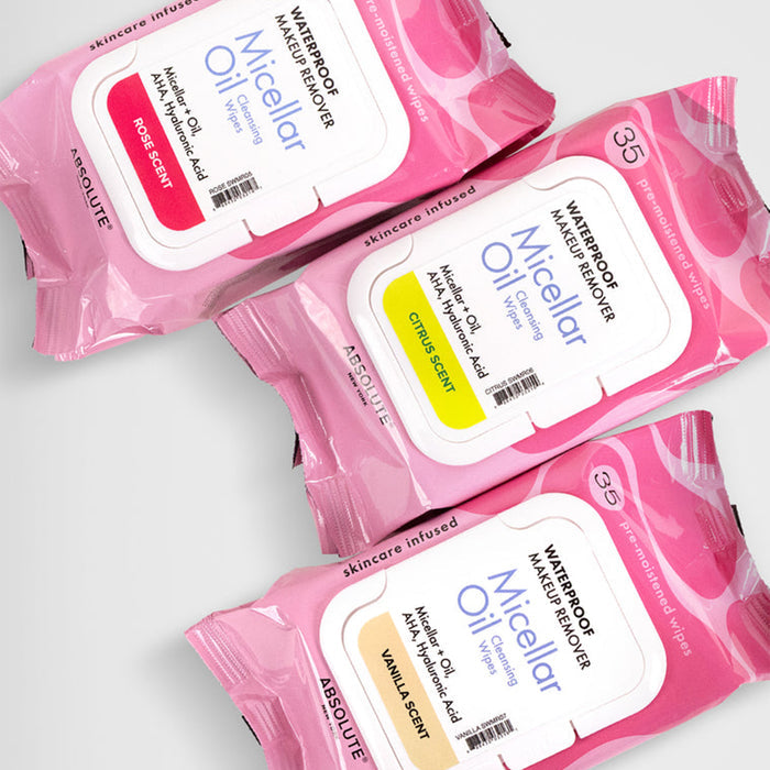 Absolute New York Micellar Oil Waterproof Makeup Remover Wipes 35 Wipes
