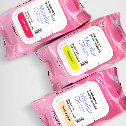 Absolute New York Micellar Oil Waterproof Makeup Remover Wipes 35 Wipes
