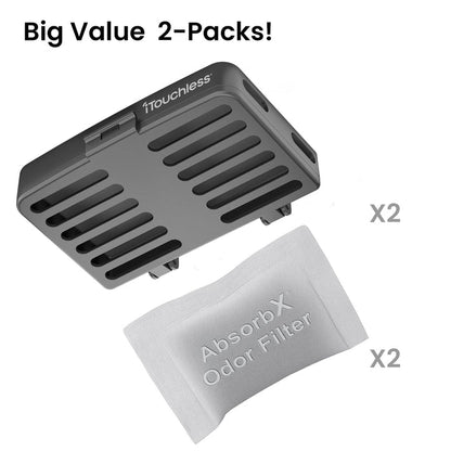 iTouchless Stick On Odor Filters for Garbage Cans big value 2 pack