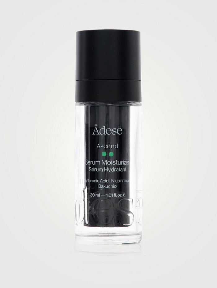 ÄDESĒ Äscēnd The Serum Moisturizer bottle, 30ml, with sleek packaging and product label visible, in a beauty product image.