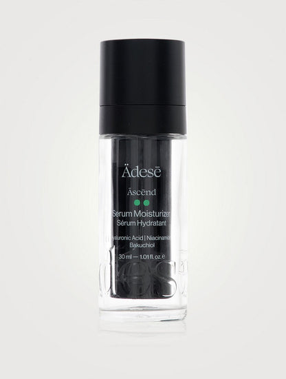 ÄDESĒ Äscēnd The Serum Moisturizer bottle, 30ml, with sleek packaging and product label visible, in a beauty product image.