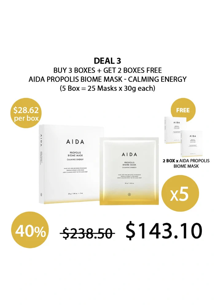 (BUY 3+2 FREE) AIDA PROPOLIS BIOME MASK