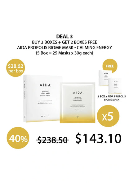 (BUY 3+2 FREE) AIDA PROPOLIS BIOME MASK